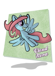 Size: 545x743 | Tagged: safe, artist:1trick, artist:lunarshinestore, oc, oc only, oc:cloud nova, pegasus, pony, horse party, solo