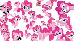 Size: 819x460 | Tagged: safe, pinkie pie, earth pony, pony, g4, too many pinkie pies, collage, cute, diapinkes, faic, female, fourth wall, mare, multeity, too much pink energy is dangerous