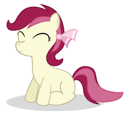 Size: 600x555 | Tagged: safe, artist:why485, roseluck, earth pony, pony, g4, eyes closed, female, filly, filly roseluck, mare, solo, younger