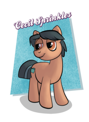 Size: 545x743 | Tagged: safe, artist:1trick, artist:lunarshinestore, oc, oc only, oc:cecil sprinkles, earth pony, pony, horse party, solo
