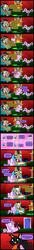 Size: 1500x11106 | Tagged: safe, artist:magerblutooth, diamond tiara, filthy rich, oc, oc:dazzle, cat, earth pony, pony, worm, comic:diamond and dazzle, g4, 5-year-old, butt, comic, female, filly, foal, male, plot, stallion, tongue out