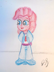 Size: 1920x2560 | Tagged: artist needed, safe, artist:thegreatmewtwo, pinkie pie, equestria girls, g4, color, female, solo, traditional art, younger