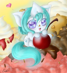 Size: 550x600 | Tagged: safe, artist:spectralpony, oc, oc only, oc:okiku, food, ice cream, solo