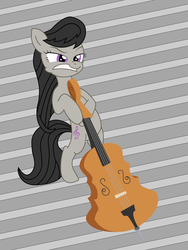 Size: 1200x1600 | Tagged: safe, artist:kyreart, octavia melody, g4, angry, cello, female, musical instrument, solo