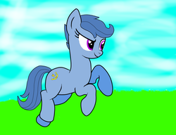 Size: 1300x1000 | Tagged: safe, artist:samey90, archer (g4), scootablue, earth pony, pony, g4, adult, female, mare, meadow, older, older archer, solo