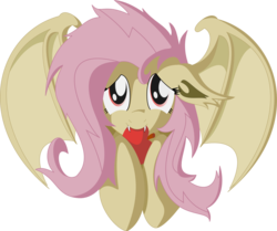 Size: 1545x1292 | Tagged: safe, artist:piterq12, fluttershy, bat pony, pony, bats!, g4, apple, cute, female, flutterbat, mouth hold, race swap, shyabates, shyabetes, simple background, solo, transparent background