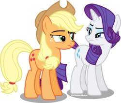 Size: 3236x2756 | Tagged: safe, artist:vector-brony, applejack, rarity, g4, simple background, transparent background, vector