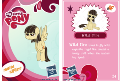 Size: 1024x679 | Tagged: safe, artist:alkippe-mlp, artist:amandkyo-su, wild fire, g4, blind bag, card, collector card, female, solo, toy