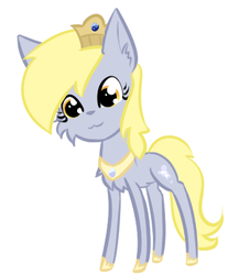 Size: 350x404 | Tagged: dead source, safe, artist:lilliesinthegarden, derpy hooves, cat, g4, :3, catified, cheek fluff, crown, cute, female, jewelry, peytral, princess derpy, regalia, simple background, solo, species swap, white background