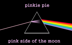 Size: 1600x1000 | Tagged: safe, artist:assinio, pinkie pie, earth pony, pony, g4, album cover, hipgnosis, no pony, parody, pink floyd, ponified, ponified album cover, the dark side of the moon