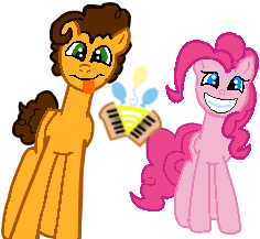 Size: 236x217 | Tagged: safe, artist:kitsamoon, cheese sandwich, pinkie pie, earth pony, pony, g4, pinkie pride, duo, duo male and female, female, male, mare, simple background, stallion, transparent background