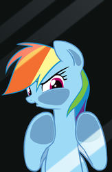 Size: 650x1000 | Tagged: safe, artist:30clock, rainbow dash, g4, against glass, female, fourth wall, solo