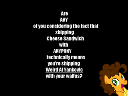 Size: 800x600 | Tagged: safe, cheese sandwich, g4, my little pony: friendship is magic, pinkie pride, shipping, waifu stealing, weird al yankovic