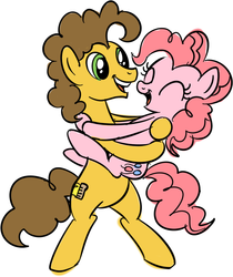 Size: 629x749 | Tagged: safe, artist:disfiguredstick, cheese sandwich, pinkie pie, g4, pinkie pride, female, male, ship:cheesepie, shipping, straight