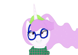 Size: 1091x768 | Tagged: safe, artist:hakar-kerarmor, princess celestia, alicorn, pony, princess molestia, g4, clothes, female, glasses, hipster, mare, scarf, simple background, solo, transparent background