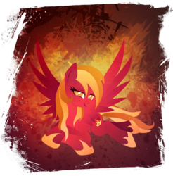 Size: 901x916 | Tagged: safe, artist:rariedash, oc, oc only, oc:fire soul, pegasus, pony, cutie mark, female, hooves, lineless, mare, prone, smiling, solo, spread wings, wings