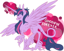 Size: 1173x927 | Tagged: dead source, safe, artist:legalese, twilight sparkle, classical unicorn, g4, artist's last image, drama, drama queen, eyes closed, female, horn, leaving the fandom, magic, raised hoof, simple background, smiling, social justice warrior, solo, spread wings, transparent background, twilight sparkle (alicorn), unshorn fetlocks