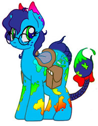 Size: 299x383 | Tagged: safe, artist:inkwell, oc, oc only, glasses, saddle, solo