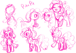 Size: 800x559 | Tagged: safe, artist:doctor-ita, pinkie pie, g4, female, monochrome, sketch, sketch dump, solo