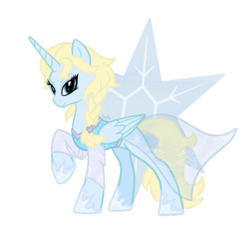 Size: 1000x1000 | Tagged: safe, artist:fuutachimaru, oc, oc only, alicorn, pony, crossover, elsa, elsa the snow queen, frozen (movie), ponified, solo