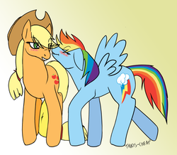 Size: 1044x910 | Tagged: safe, artist:sexytalkischeap, applejack, rainbow dash, g4, female, lesbian, mare, ship:appledash, shipping