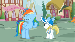 Size: 1366x768 | Tagged: safe, screencap, lemon daze, rainbow dash, g4, the mysterious mare do well