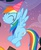 Size: 409x493 | Tagged: safe, screencap, rainbow dash, pegasus, pony, g4, my little pony: friendship is magic, pinkie pride, cute, dashabetes, eyes closed, female, flying, happy, hat, hnnng, mare, party hat, smiling, solo