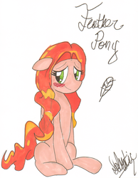 Size: 1253x1611 | Tagged: safe, artist:solratic, oc, oc only, oc:feather, pegasus, pony, color, ponysona, sketch, solo