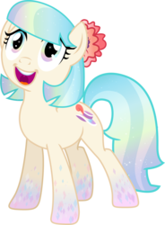 Size: 3000x4081 | Tagged: safe, artist:theshadowstone, coco pommel, earth pony, pony, g4, :d, faic, female, mare, rainbow power, rainbow power-ified, simple background, solo, transparent background, vector