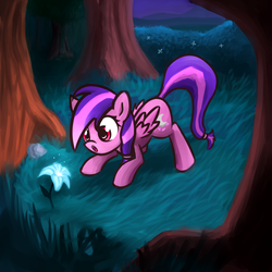 Size: 1500x1500 | Tagged: safe, artist:shovrike, oc, oc only, oc:moonlight blossom, flower, solo, tree