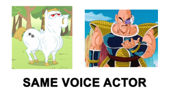 Size: 839x480 | Tagged: safe, bulk biceps, pegasus, pony, saiyan, g4, dragon ball, dragon ball z, english, exploitable meme, male, meme, michael dobson, nappa, same voice actor, stallion, text