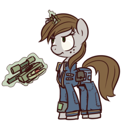 Size: 655x644 | Tagged: safe, artist:inlucidreverie, oc, oc only, oc:littlepip, pony, unicorn, fallout equestria, clothes, fanfic art, female, freckles, gun, jumpsuit, magic, mare, pipbuck, revolver, saddle bag, simple background, solo, telekinesis, transparent background, vault suit
