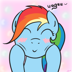 Size: 659x658 | Tagged: safe, artist:rainbow-dosh, rainbow dash, g4, female, solo, uguu