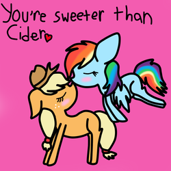 Size: 900x900 | Tagged: safe, artist:jolteongirl, applejack, rainbow dash, g4, female, lesbian, ship:appledash, shipping, valentine