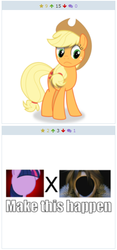 Size: 293x624 | Tagged: safe, applejack, twilight sparkle, derpibooru, g4, exploitable meme, final fantasy, final fantasy viii, juxtaposition, juxtaposition win, meme, meta, no face, squall leonhart