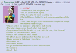 Size: 553x386 | Tagged: safe, discord, g4, /mlp/, 4chan, 4chan screencap, feels, greentext, implied discoshy, implied shipping, implied straight, rejection, sad, text, unrequited, where are they now