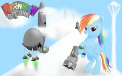Size: 2560x1600 | Tagged: safe, artist:whispercannon, rainbow dash, tank, g4, crossover, ratchet and clank