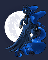 Size: 720x900 | Tagged: safe, artist:casynuf, princess luna, g4, female, moon, solo