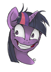 Size: 2480x3508 | Tagged: safe, artist:samidare, twilight sparkle, g4, female, insanity, pixiv, smiling, solo, twilight snapple