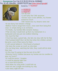 Size: 451x558 | Tagged: safe, octavia melody, g4, /mlp/, 4chan, 4chan screencap, greentext, sad, text, where are they now