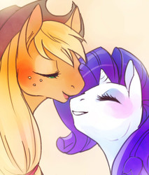 Size: 480x564 | Tagged: safe, artist:pasikon, applejack, rarity, g4, female, lesbian, ship:rarijack, shipping