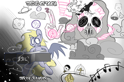 Size: 1280x851 | Tagged: safe, artist:extradan, derpy hooves, oc:jerky hooves, g4, jesus christ, jesus of doom