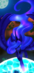 Size: 900x1896 | Tagged: safe, artist:amberdragonling, princess luna, g4, female, moon, solo