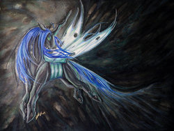 Size: 1024x768 | Tagged: dead source, safe, artist:lord-furfur, queen chrysalis, g4, female, solo, traditional art