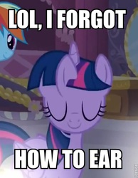 Size: 513x662 | Tagged: useless source url, safe, screencap, rainbow dash, twilight sparkle, alicorn, pony, g4, simple ways, animation error, female, image macro, mare, twilight sparkle (alicorn), wat