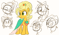 Size: 1204x727 | Tagged: safe, artist:lance, applejack, earth pony, pony, g4, simple ways, applejewel, sketch, solo