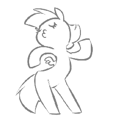 Size: 500x545 | Tagged: safe, artist:atryl, rainbow dash, semi-anthro, g4, animated, arm hooves, bipedal, cute, dancing, dashabetes, duckface, female, frame by frame, grayscale, solo