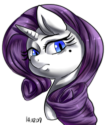 Size: 600x704 | Tagged: safe, artist:nekubi, rarity, g4, female, mole, portrait, solo