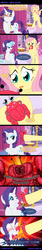 Size: 650x3874 | Tagged: safe, artist:ladyanidraws, fluttershy, rarity, crab, pegasus, pony, unicorn, g4, censored, censored vulgarity, close-up, comic, crying, eye bulging, glasses, male, pinch, simpsons did it, the simpsons