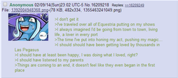 Size: 557x245 | Tagged: safe, trixie, g4, /mlp/, 4chan, 4chan screencap, feels, greentext, sad, text, where are they now